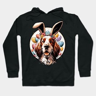 Easter Joy with English Setter in Festive Bunny Ears Hoodie